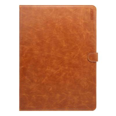 iPad Pro 12.9 inch horizontaal Crazy Horse structuur PU leren ENKAY Flip Hoesje met houder en slaap / ontwaak functie (bruin)