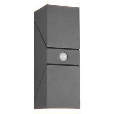 LED Buiten Wandlamp met Bewegingssensor - 14W - Warm Wit 3000K - Antraciet