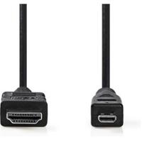 Nedis High Speed HDMI-Kabel met Ethernet | HDMI Connector | HDMI Micro-Connector | 4K@30Hz | 10.2 Gbps | 2.00 m | Rond | PVC | Zwart | Doos - - thumbnail