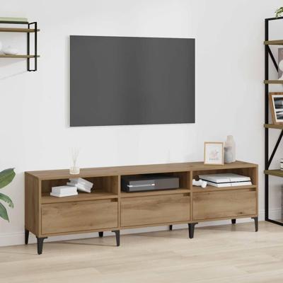 TV-kast artisanaal eikenkleurig 150 x 30 x 44.5 cm Bewerkt hout