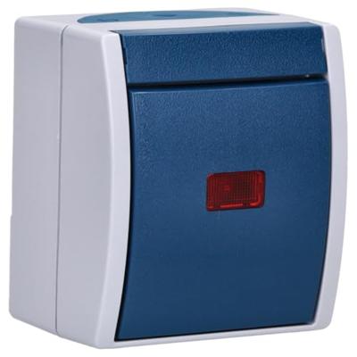 Busch-Jaeger 2601/6 SKW-53 Ocean (opbouw) Wisselschakelaar, Controleschakelaar spatwaterdicht Blauw, Groen