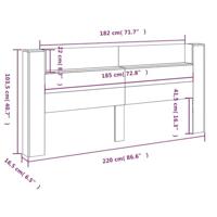 Hoofdbordkast met LED-verlichting 220x16,5x103,5 cm zwart - thumbnail