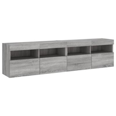 Tv-wandmeubels met LED 2 st 80x30x40 cm grijs sonoma eikenkleur