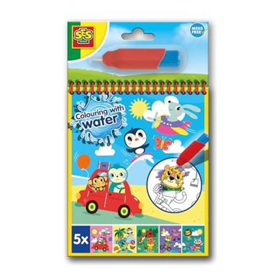 SES kleuren met water kleurboek - op reis