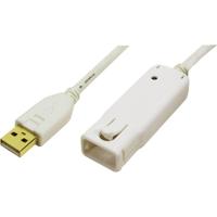 LogiLink UA0092 USB-kabel USB 2.0 USB-A stekker, USB-A bus 12.00 m Wit Vergulde steekcontacten, UL gecertificeerd - thumbnail