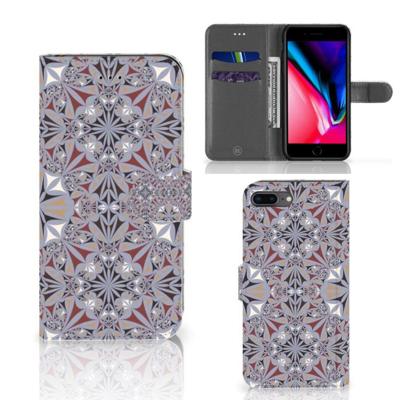 Apple iPhone 7 Plus | 8 Plus | Bookcase | Flower Tiles