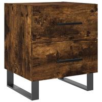 Nachtkastjes 2 st 40x35x47,5 cm bewerkt hout gerookt eikenkleur - thumbnail