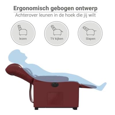 Sta-op-stoel elektrisch kunstleer wijnrood