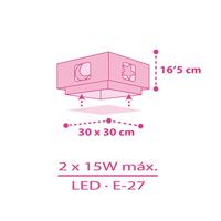 Dalber Vierkante plafondlampMoonlight roze - 63236S - thumbnail