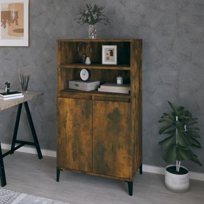 Hoge kast 60x36x110 cm bewerkt hout gerookt eikenkleurig