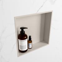 MONDIAZ EASY Nis 29,5x29,5cm in solid surface kleur Linen | Linen. 1 vak geschikt voor in- of opbouw - thumbnail