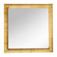 Spiegel rotan vierkant - bruin - 40.5x40.5 cm - thumbnail