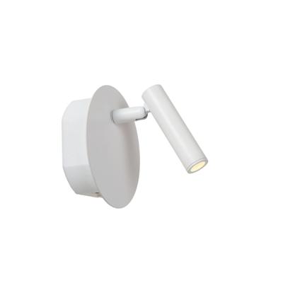 Lucide JOLIJN - Oplaadbare Bedlamp / Wandlamp - Accu/Batterij - Ø 10,2 cm - LED - 1x2W 3000K - Magnetisch - Wit