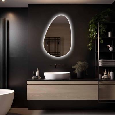 LoXa - Badkamerspiegel Venus met LED 90x60cm - Organisch Design - Randverlichting - Dimbaar - Anti-condens - Geheugenfunctie - Touchbediening - Energiezuinig