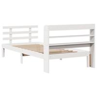 Bedframe met hoofdeinde zonder matras 90x200 cm wit - thumbnail