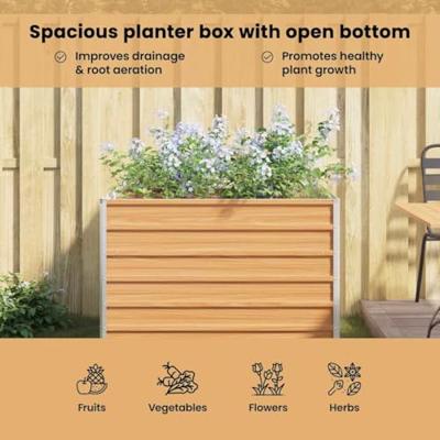 Verhoogde plantenbak Licht Bruin 100 x 100 x 77 cm