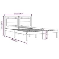Bedframe massief hout wit 120x190 cm - thumbnail