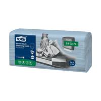 Reinigingsdoek Tork W4 Premium Heavy-Duty gevouwen 1-laags 4x105 vel blauw 530279 - thumbnail