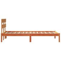 Bedframe met hoofdeinde Bruin 90 x 190 cm Massief grenenhout - thumbnail
