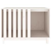VidaXL Hondenhok 100x70x72 cm massief grenenhout wit - thumbnail