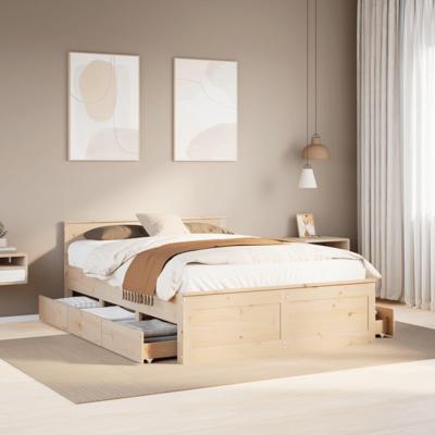 Bedframe zonder matras met hoofdbord grenenhout 150x200 cm