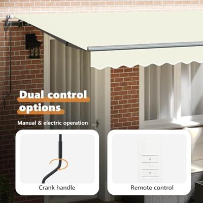 VidaXL Inklapbaar zonnescherm crème 400 x 200 cm stof VidaXL Inklapbaar zonnescherm crème 400 x 200 cm stof