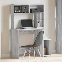 Bureau met schappen 100x45x140 cm bewerkt hout grijs sonoma - thumbnail
