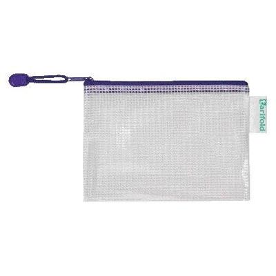 Opbergtas Tarifold met rits 175x125mm PVC blauw