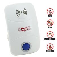 Elektronische ultrasone Mosquito Rat Pest Control Repeller met LED-verlichting Amerikaanse stekker AC90V-250V(White) - thumbnail