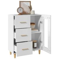 Dressoir 69,5x34x90 cm bewerkt hout wit - thumbnail