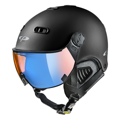 CP Carachillo zwart mat skihelm - meekleurend & polariserend Vizier (4 Keuzes)