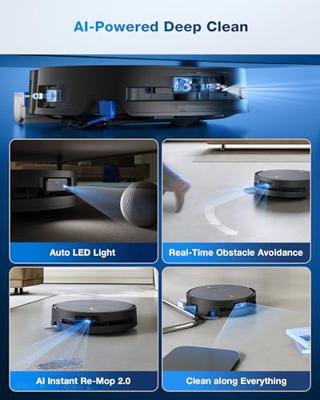 ECOVACS DEEBOT X9 PRO OMNI Dweil- en zuigrobot Zwart