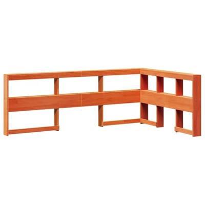 Bed met boekenkast zonder matras grenenhout wasbruin 120x190 cm