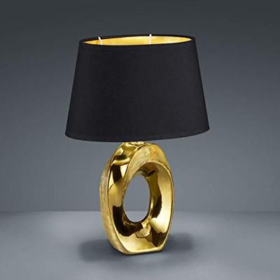 Trio Design tafellampTaba goud met zwarte lampenkap - R50511079