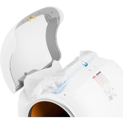 Wiesenfield WIE-SL-03 Zelfreinigende kattenbak met app-bediening, diameter 25 cm, opening 65 l, binnenruimte incl. vuilniszak, automatische elektrische kattenbak met wifi bestuurbaar