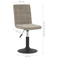 Eetkamerstoelen draaibaar 6 st fluweel lichtgrijs - thumbnail