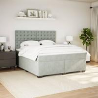Boxspring met matras fluweel lichtgrijs 180x200 cm - thumbnail