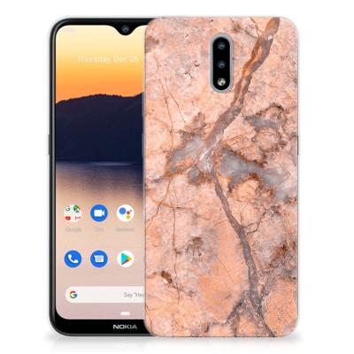 Nokia 2.3 | TPU | Siliconen hoesje | Marmer Oranje
