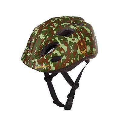 Pol Isport junigoud fietshelm s 52-56cm army met led licht