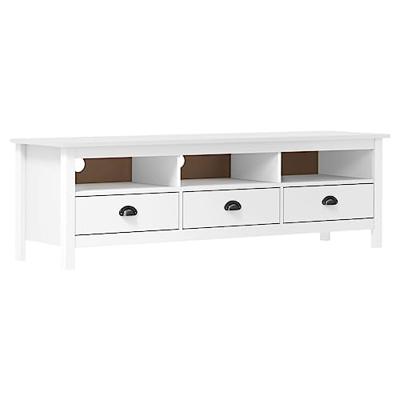 VidaXL Tv-meubel hill 158x40x47 cm massief grenenhout wit