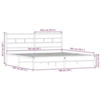 Bedframe zonder matras metaal gerookt eikenkleurig 193x203 cm - thumbnail