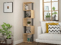 Boekenkast PIROUET 35 cm eik/antraciet - thumbnail