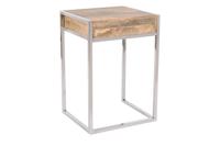 Set van 2 tafels Home ESPRIT Bruin Zilverkleurig Natuurlijk Staal Mangohout 45,5 x 41 x 66,5 cm - thumbnail