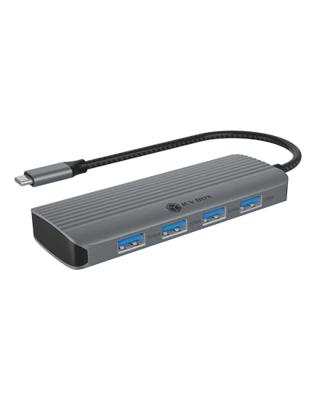 ICY BOX IB-DK4022a-CPD Bedraad USB 3.2 Gen 1 (3.1 Gen 1) Type-C Aluminium, Zilver ICY BOX IB-DK4022a-CPD Bedraad USB 3.2 Gen 1 (3.1 Gen 1) Type-C Aluminium, Zilver