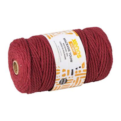 Garen macramé - bordeauxrood - 500 gram - 100 meter