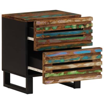 Nachtkastjes 2 st 40x34x46 cm massief gerecycled hout - thumbnail
