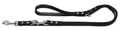 HUNTER BASIC verstelbare hondenriem voor honden, gecoat splitleer, kunstleer, weerbestendig, 1,8/200 cm, zwart