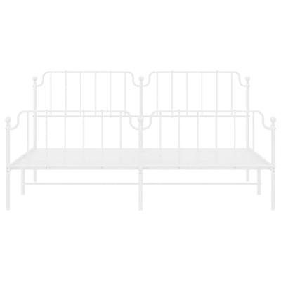 Bedframe met hoofd- en voeteneinde metaal wit 193x203 cm Bedframe met hoofd- en voeteneinde metaal wit 193x203 cm