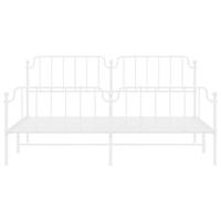 Bedframe met hoofd- en voeteneindemetaal wit 193x203 cm - thumbnail