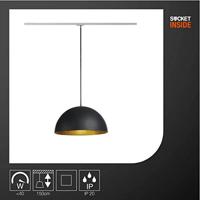SLV Forchini M 143930 Hanglamp Spaarlamp, LED E27 40 W Zwart, Goud - thumbnail